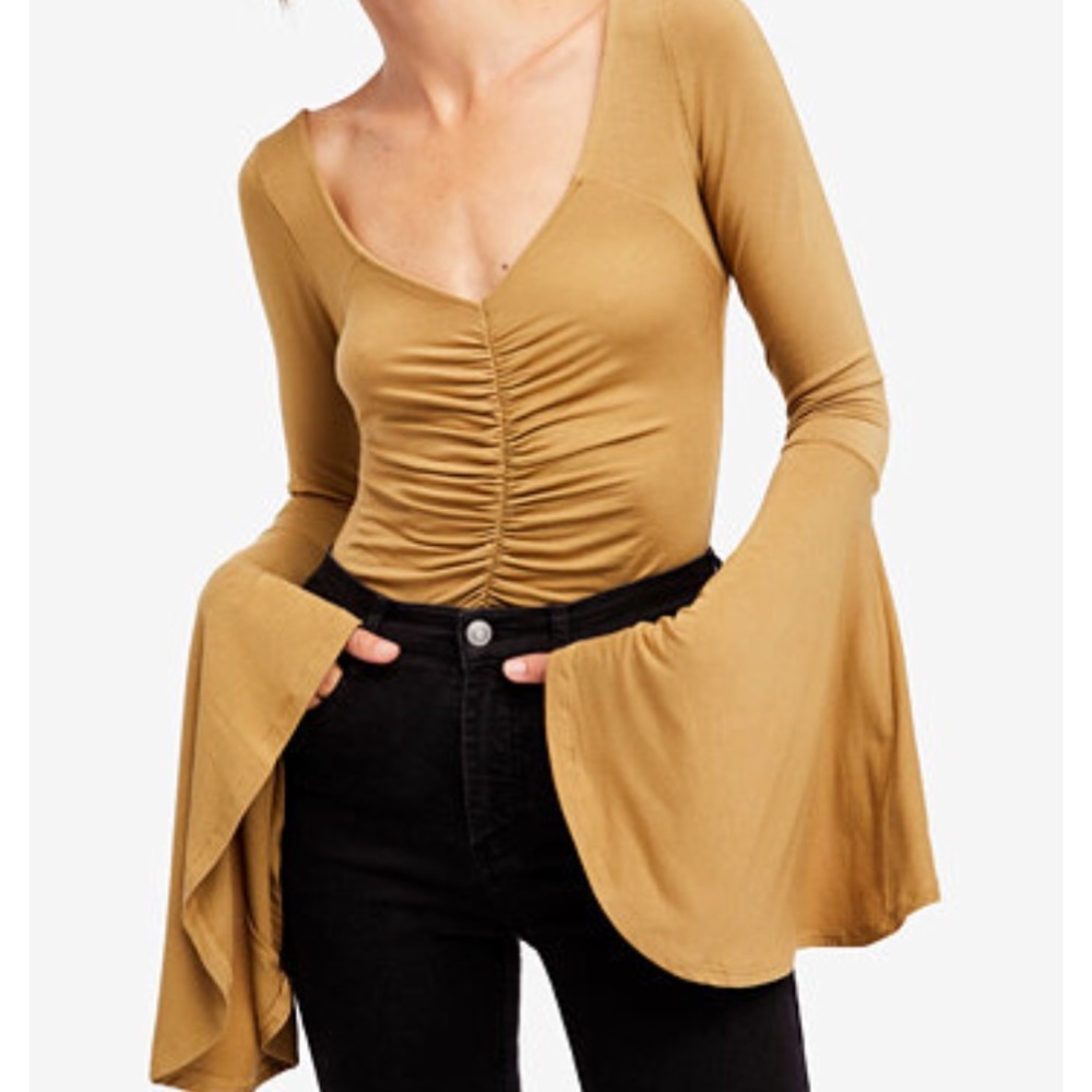 Free People What A Babe Flared Sleeve Top